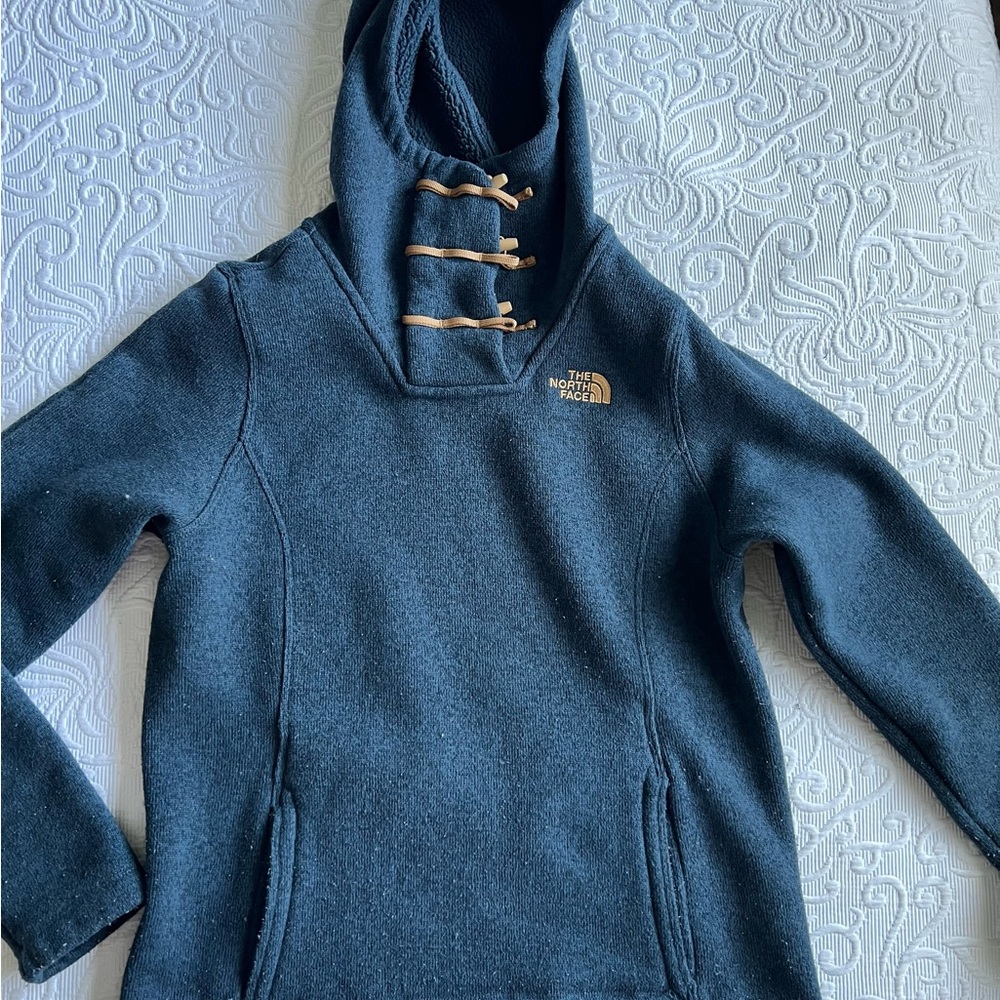 The North Face Gray Hoodie with Toggle Accents